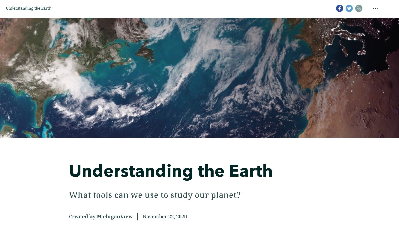 screenshot of michiganview understanding the earth site