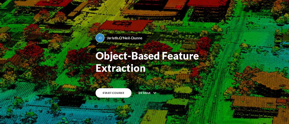 screen shot of object-based feature extraction short course
