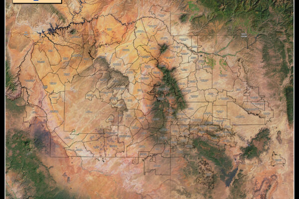 Satellite map of the Navajo Nation